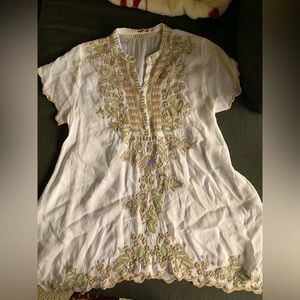 Johnny Was Embroidered Tunic Top